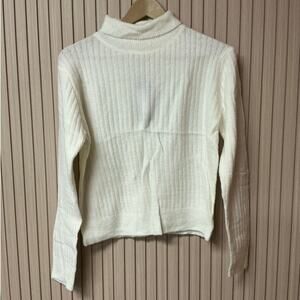 Luzabelle Soft Knit Turtleneck Sweater Cream One Size NWT